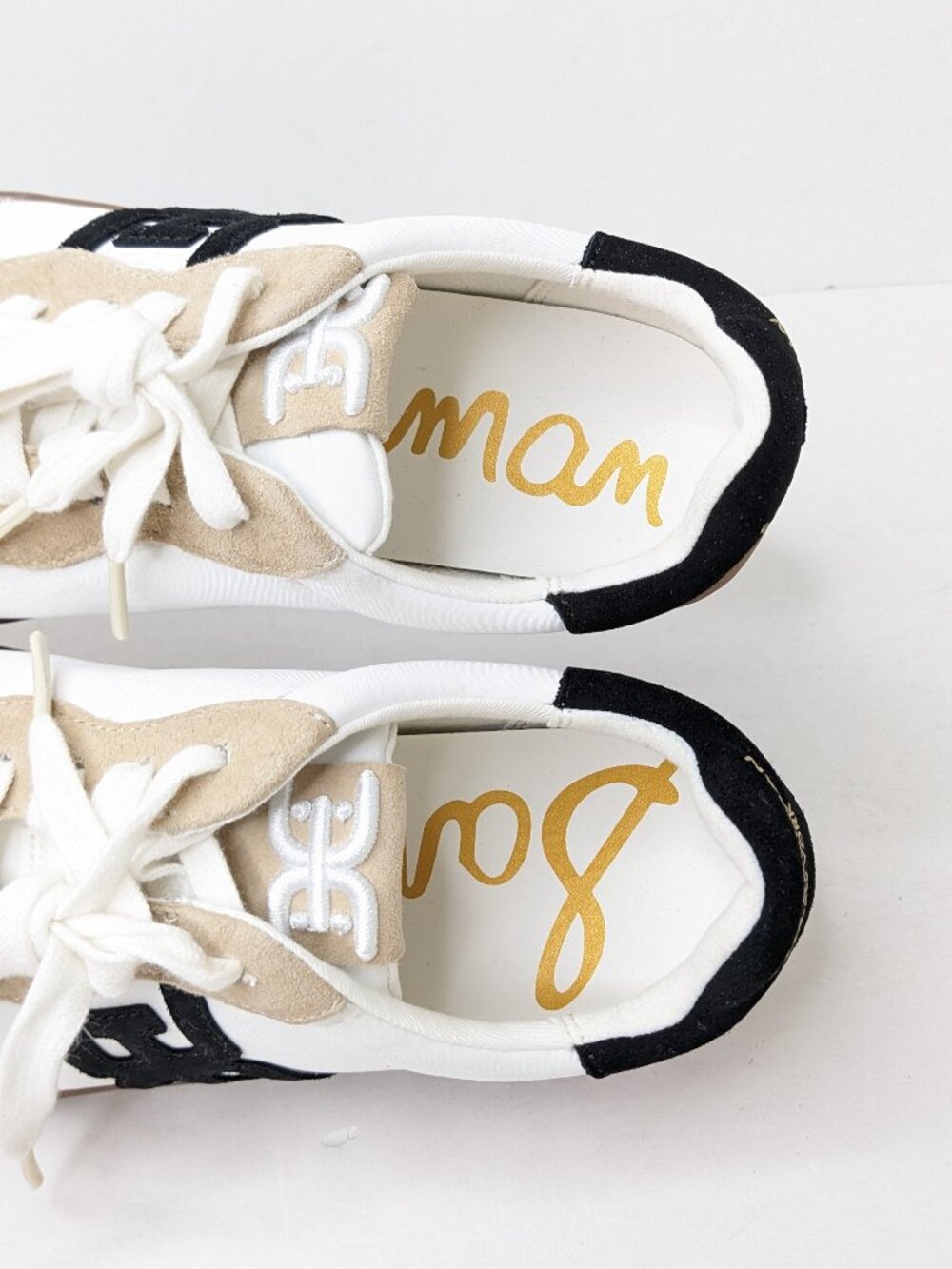 Sam Edelman Timmie Casual Sneakers White Tan Black Suede Women's 6.5 - Picture 4 of 8